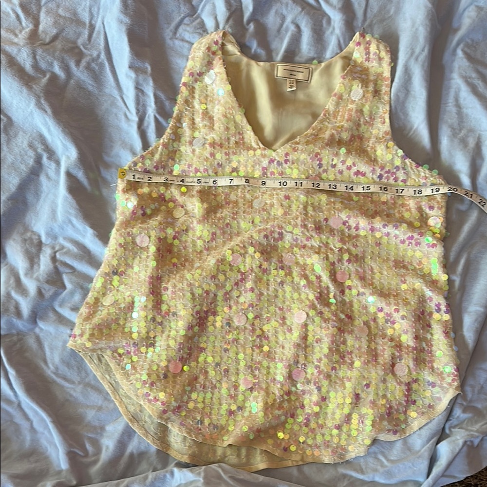 Moulinette Soeurs Yellow Sequin Tank Top